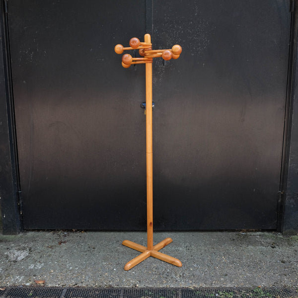 !970s Pine Coat Stand