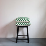 Two Green Geometric Cushions